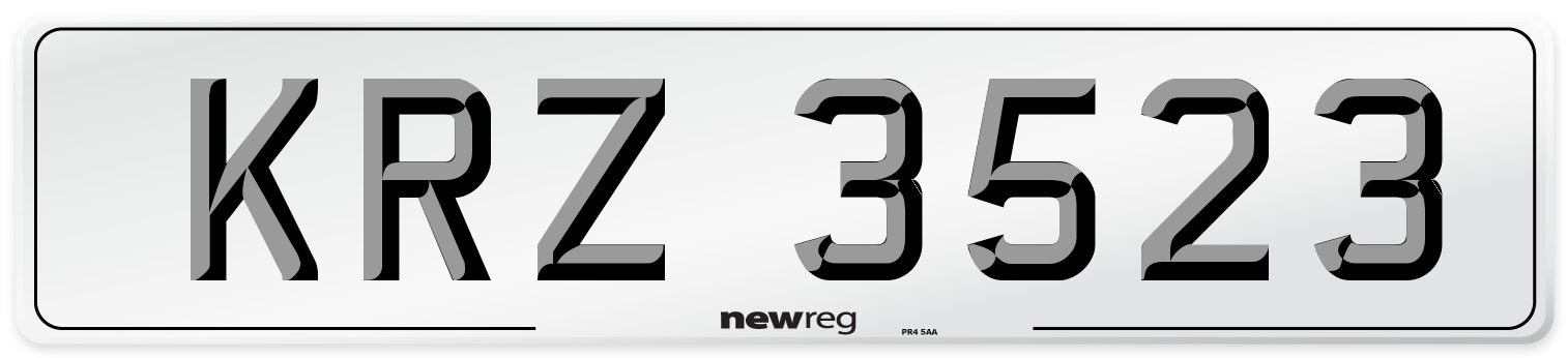 KRZ 3523 Number Plate from New Reg